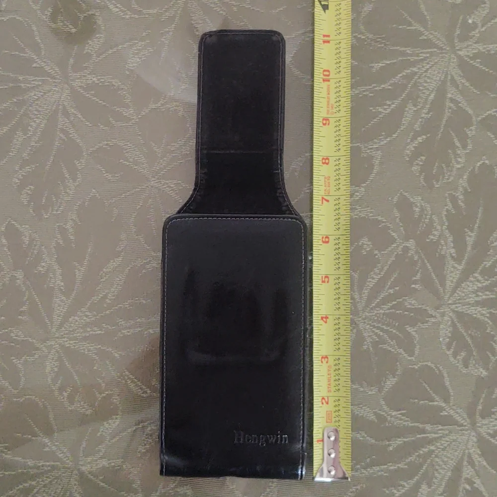 Hengwin Black Leather Vertical Cell Phone Holster